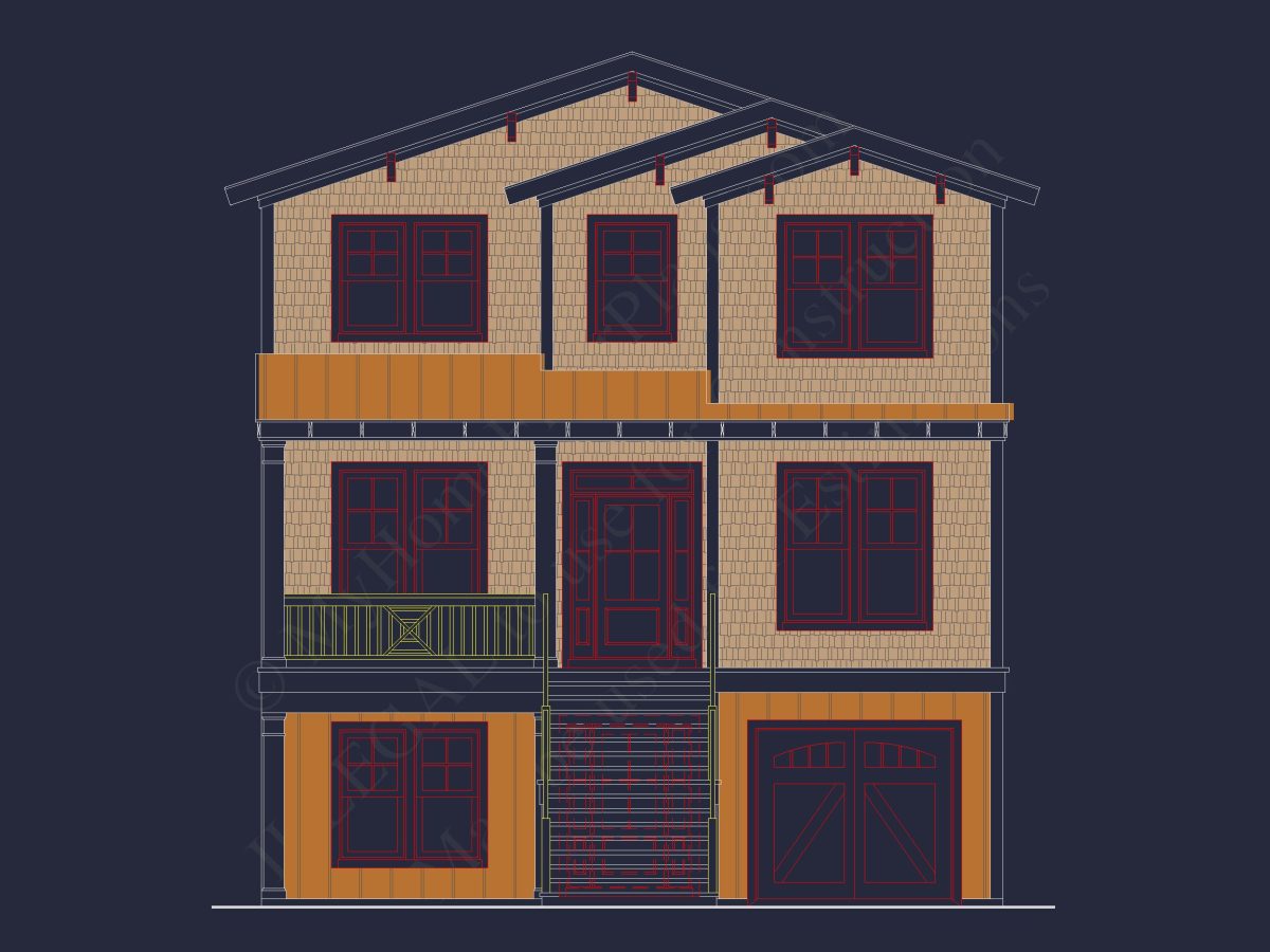 Elegant Beach house Plan with Detailed CAD Designs & Blueprints