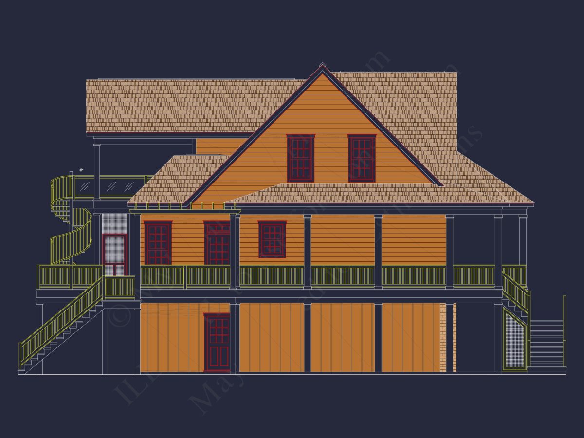Elegant Beach House Plan with Wrap Porch and Spacious Design