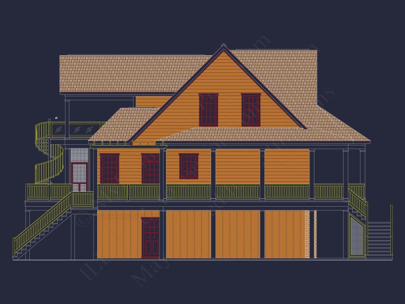 Elegant Beach House Plan with Wrap Porch and Spacious Design