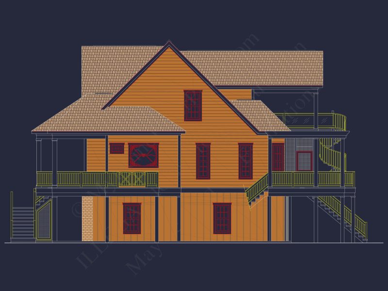 Elegant Beach House Plan with Wrap Porch and Spacious Design
