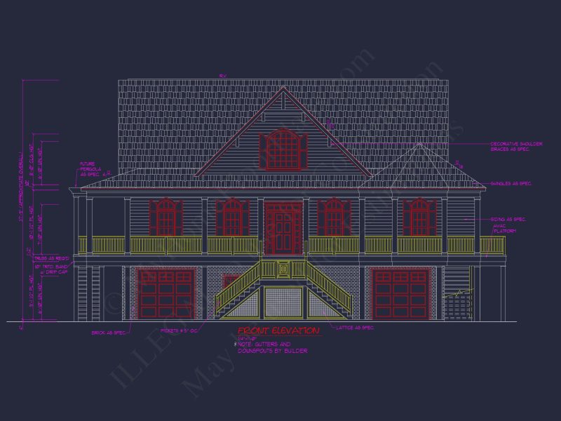 Elegant Beach House Plan with Wrap Porch and Spacious Design