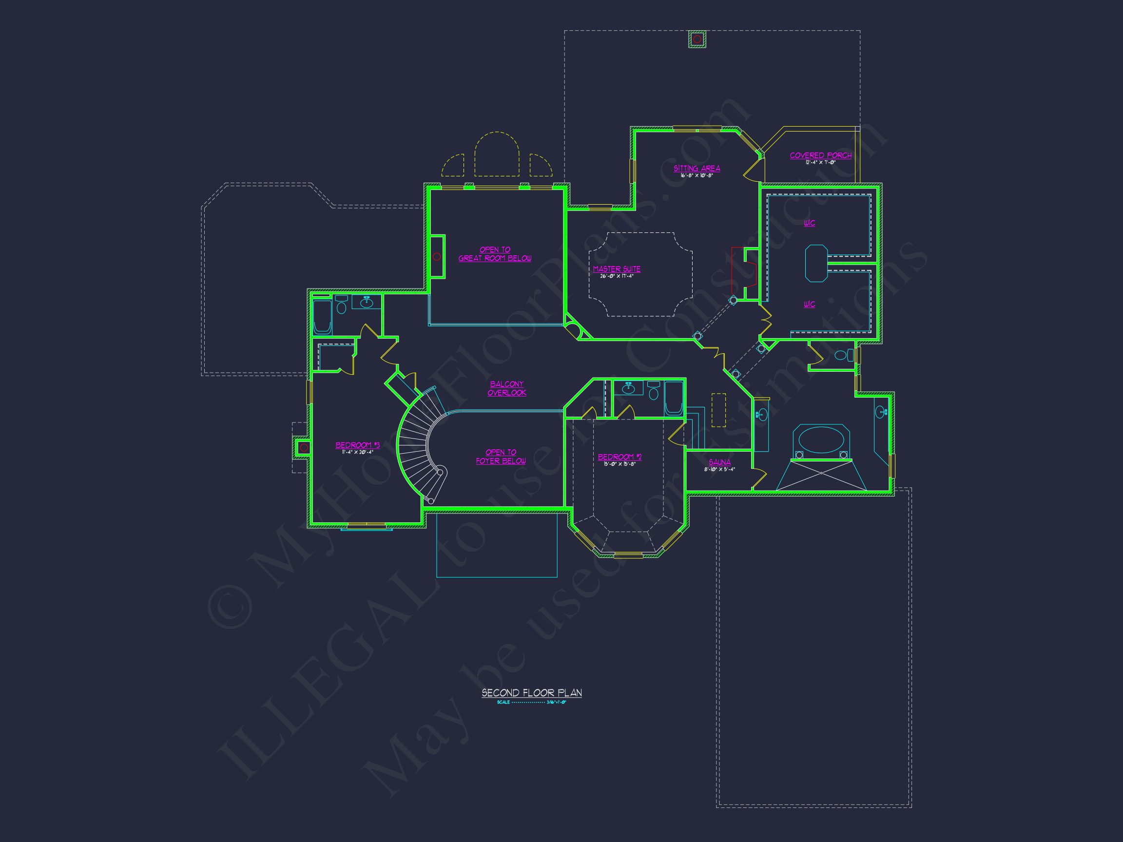Elegant CAD house Plans: 2-Story 5-Bedroom Luxury Blueprint