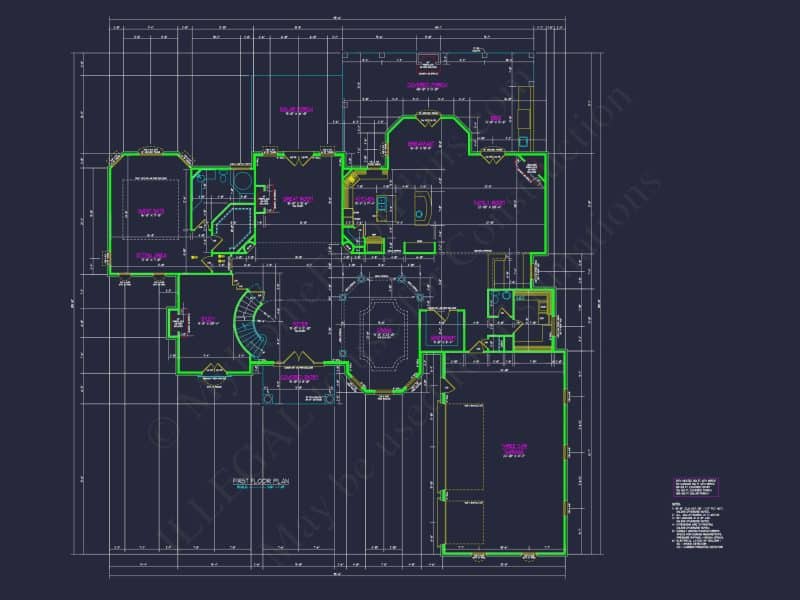 Elegant CAD house Plans: 2-Story 5-Bedroom Luxury Blueprint