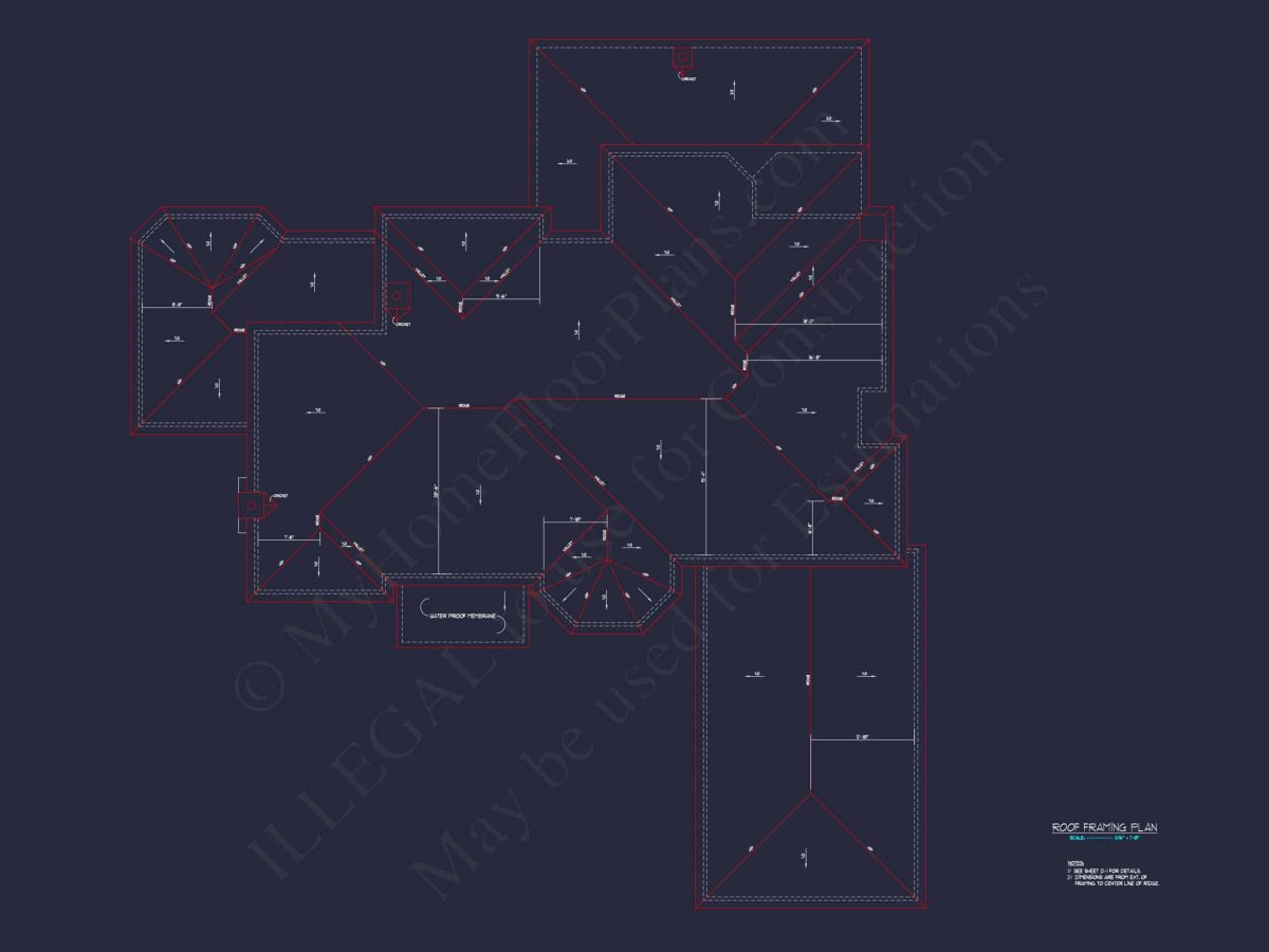 Elegant CAD house Plans: 2-Story 5-Bedroom Luxury Blueprint