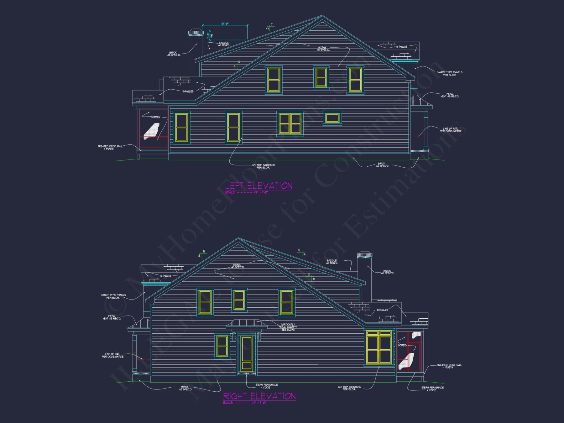 Elegant Cape Cod house Floor Plan with 2-Story Design