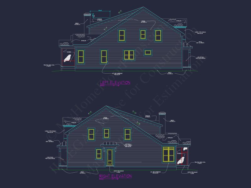 Elegant Cape Cod house Floor Plan with 2-Story Design