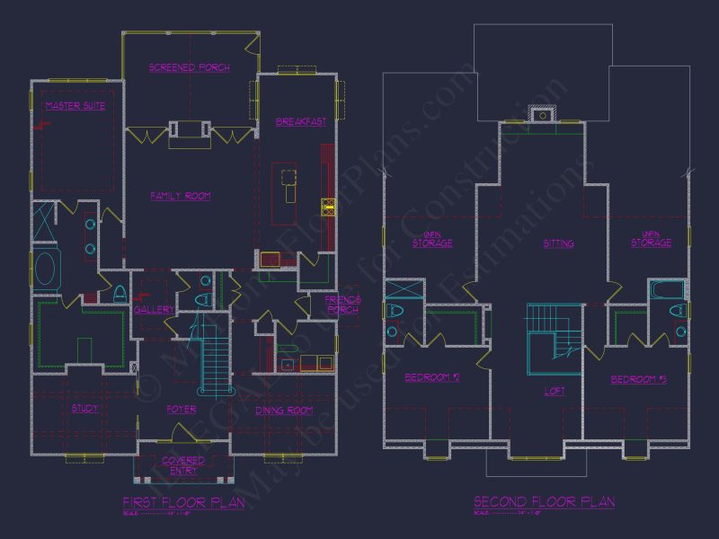 Elegant Cape Cod house Floor Plan with 2-Story Design