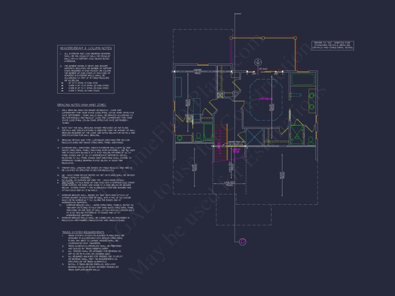 Elegant Coastal house Floor Plan with Detailed CAD Designs