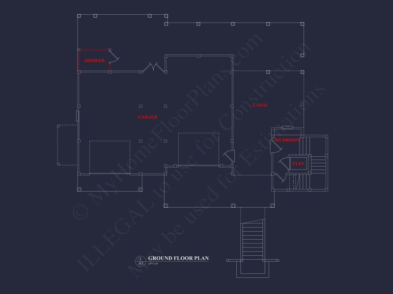 Elegant Coastal house Plan with CAD Blueprint & Designs