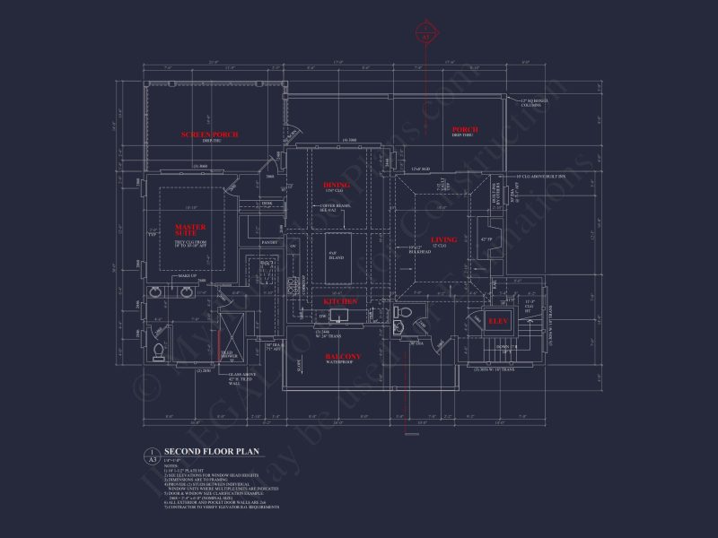 Elegant Coastal house Plan with CAD Blueprint & Designs