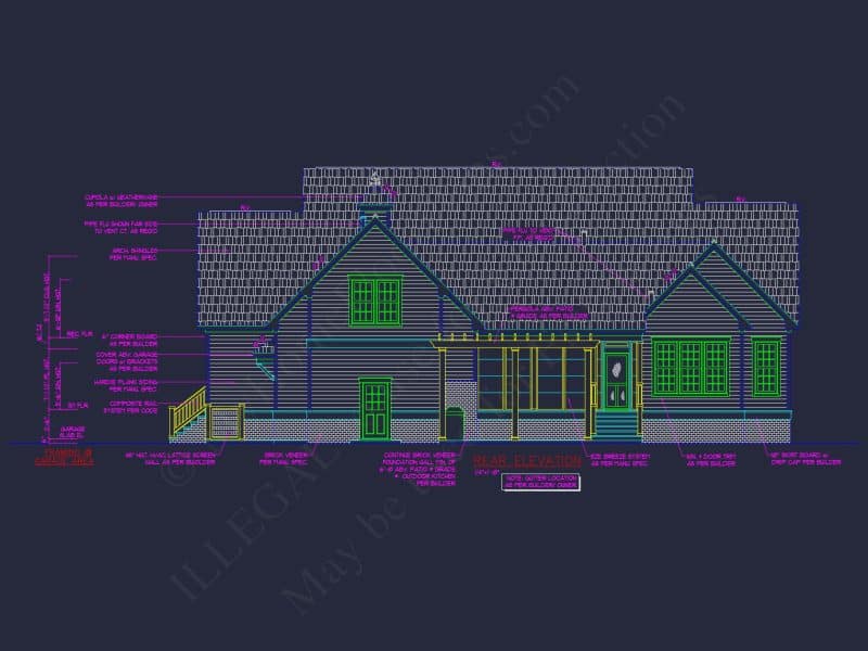 Elegant Colonial Revival house Plan with CAD Designs and Floor Plans