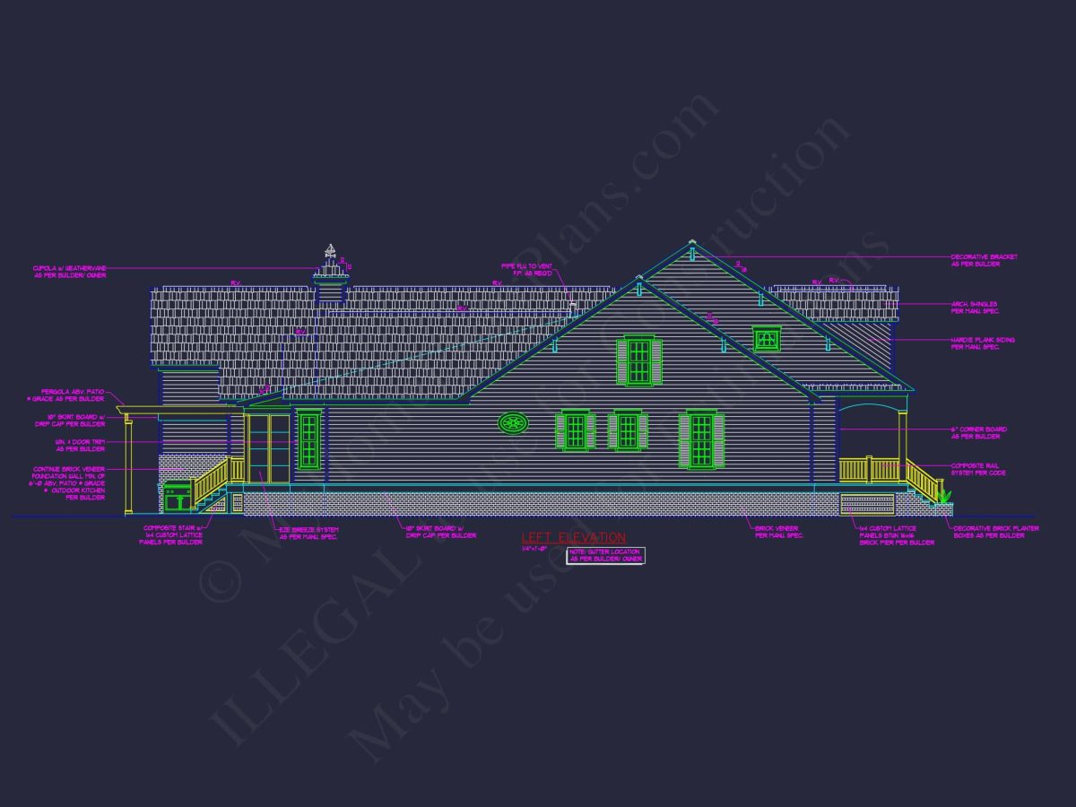 Elegant Colonial Revival house Plan with CAD Designs and Floor Plans