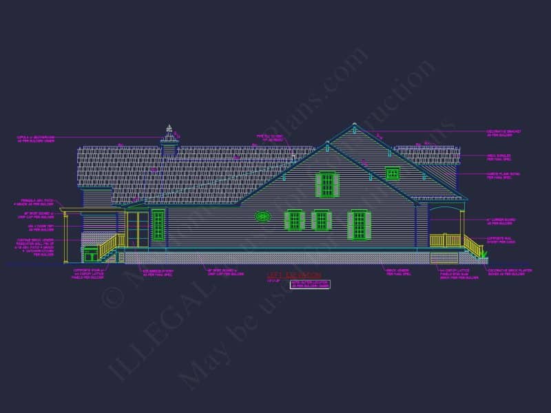 Elegant Colonial Revival house Plan with CAD Designs and Floor Plans