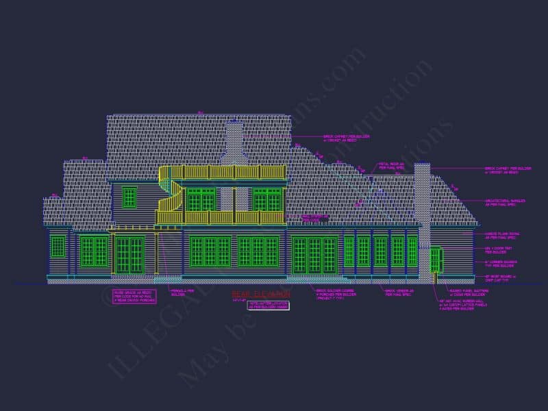 Elegant Colonial Revival house Plan with Detailed Floor Designs
