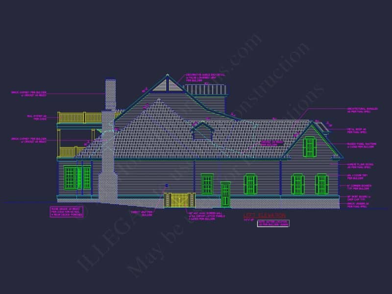 Elegant Colonial Revival house Plan with Detailed Floor Designs
