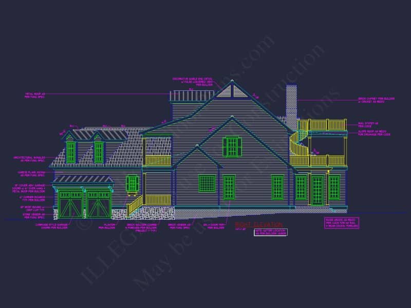 Elegant Colonial Revival house Plan with Detailed Floor Designs