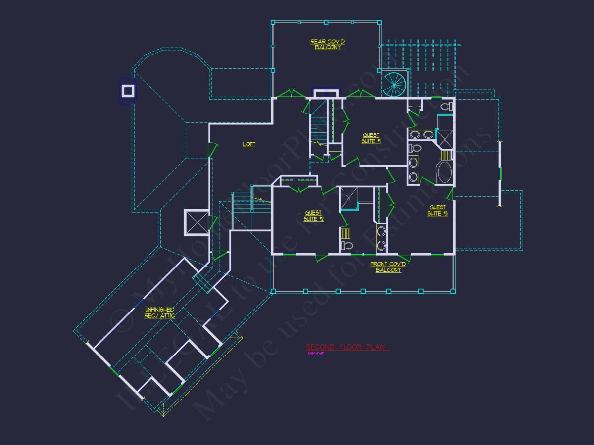 Elegant Colonial Revival house Plan with Detailed Floor Designs