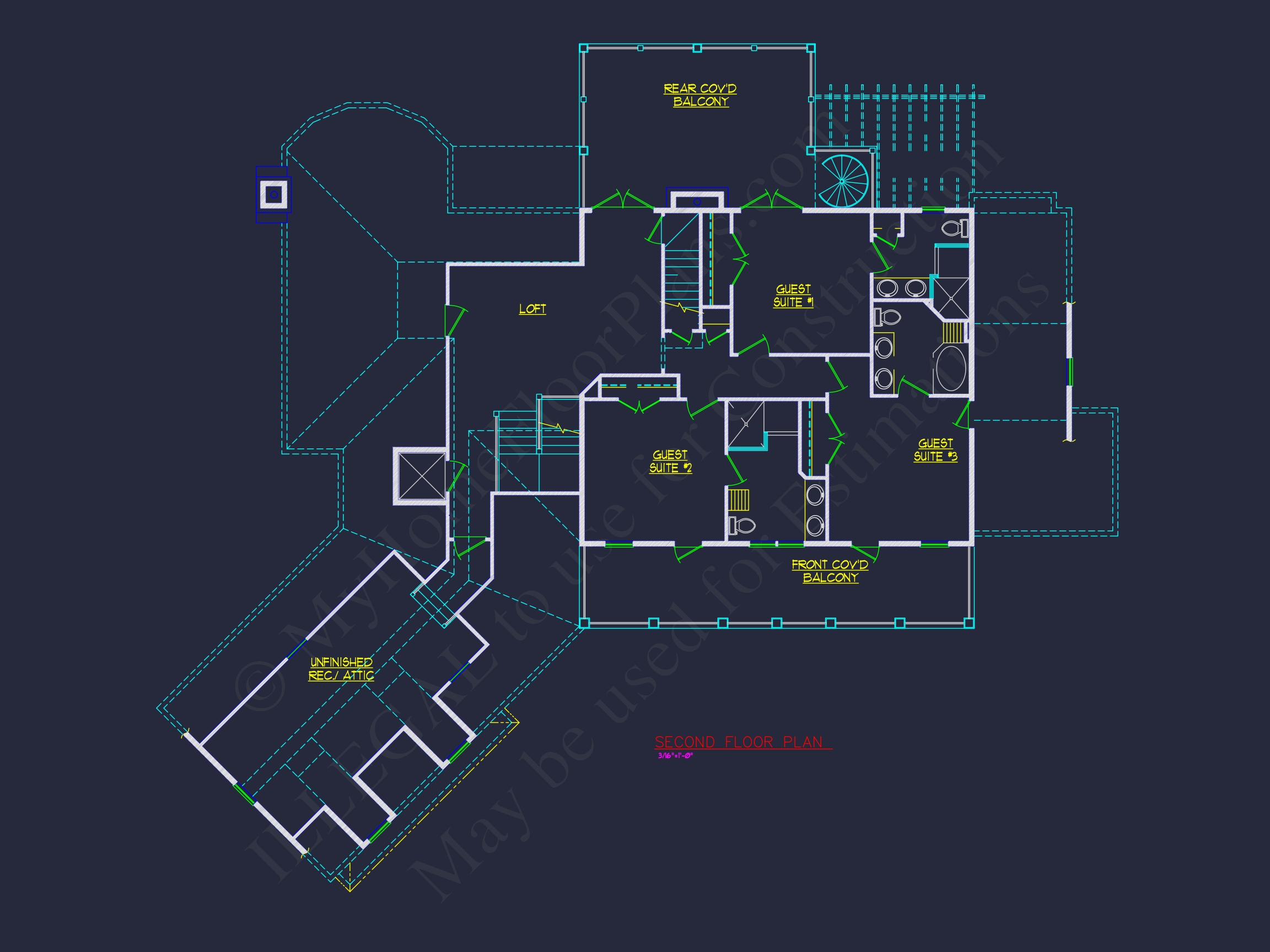 Elegant Colonial Revival Home Plan with Detailed Floor Designs