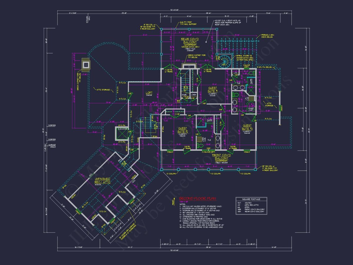 Elegant Colonial Revival house Plan with Detailed Floor Designs