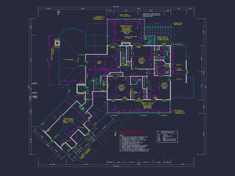 Elegant Colonial Revival house Plan with Detailed Floor Designs