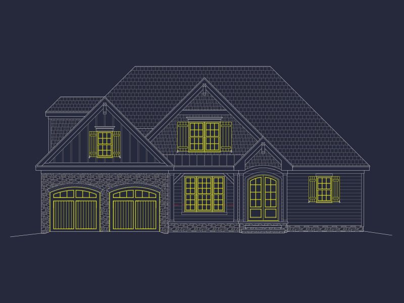 Elegant Craftsman house Plan with Detailed Blueprints & CAD Designs