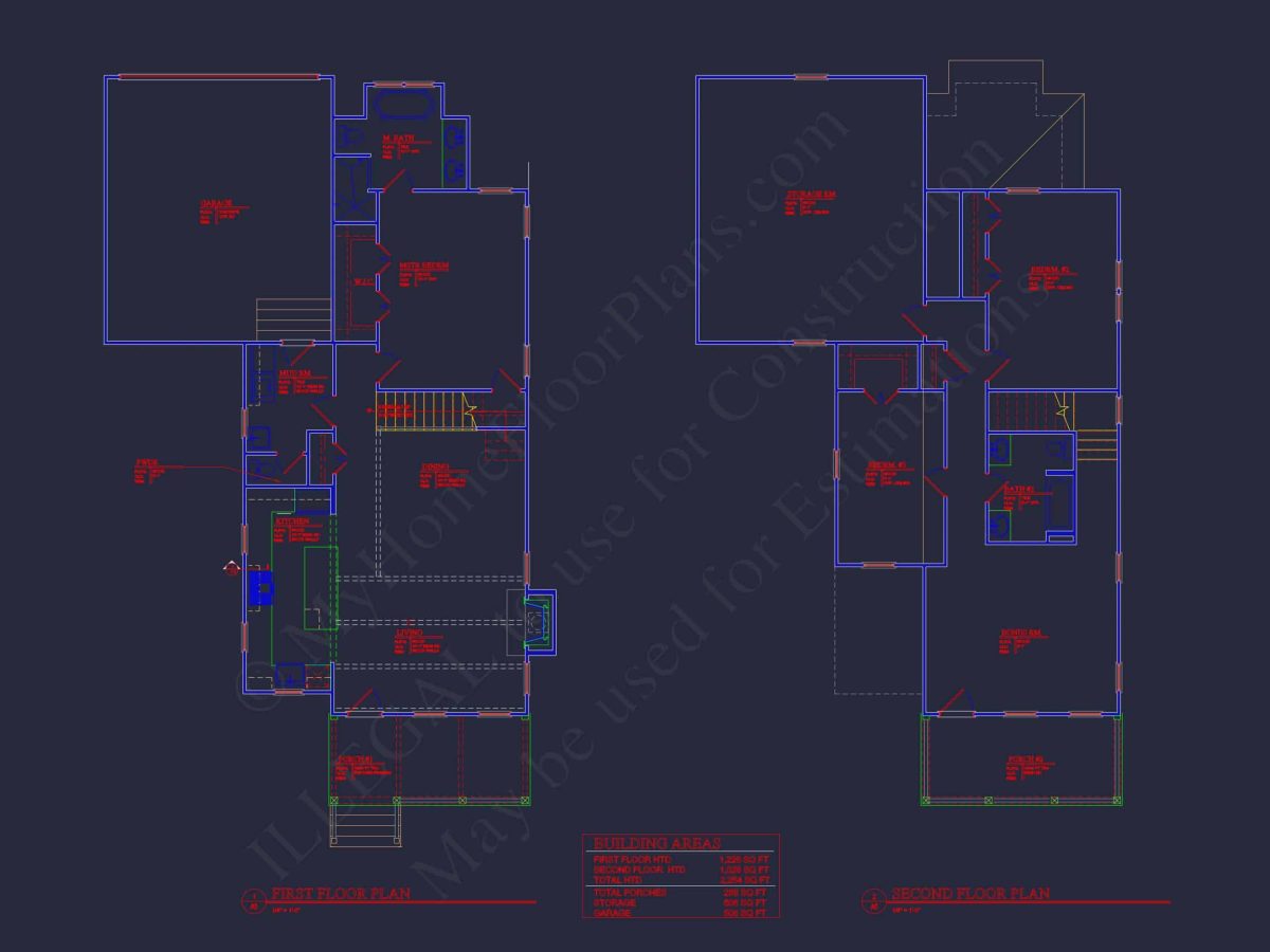 Elegant Craftsman house Plan with Floor Plans and CAD Designs