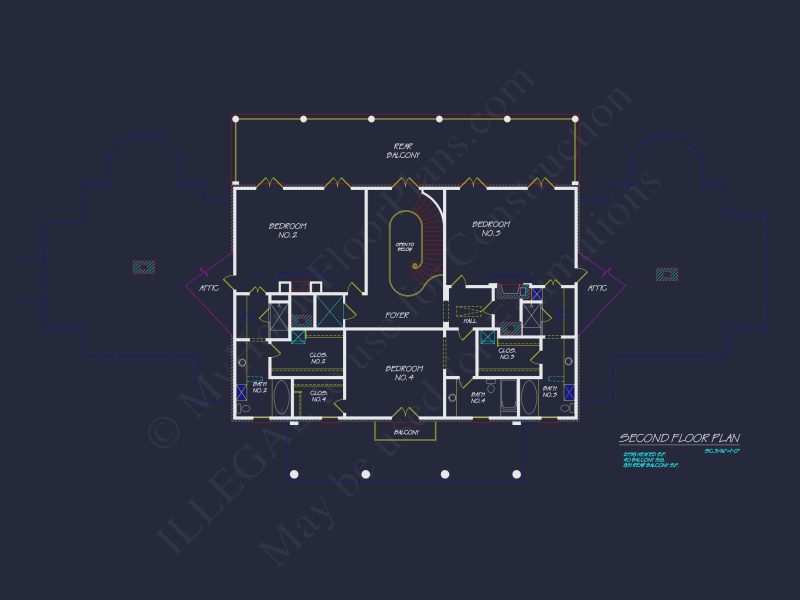 Elegant Georgian house Plan