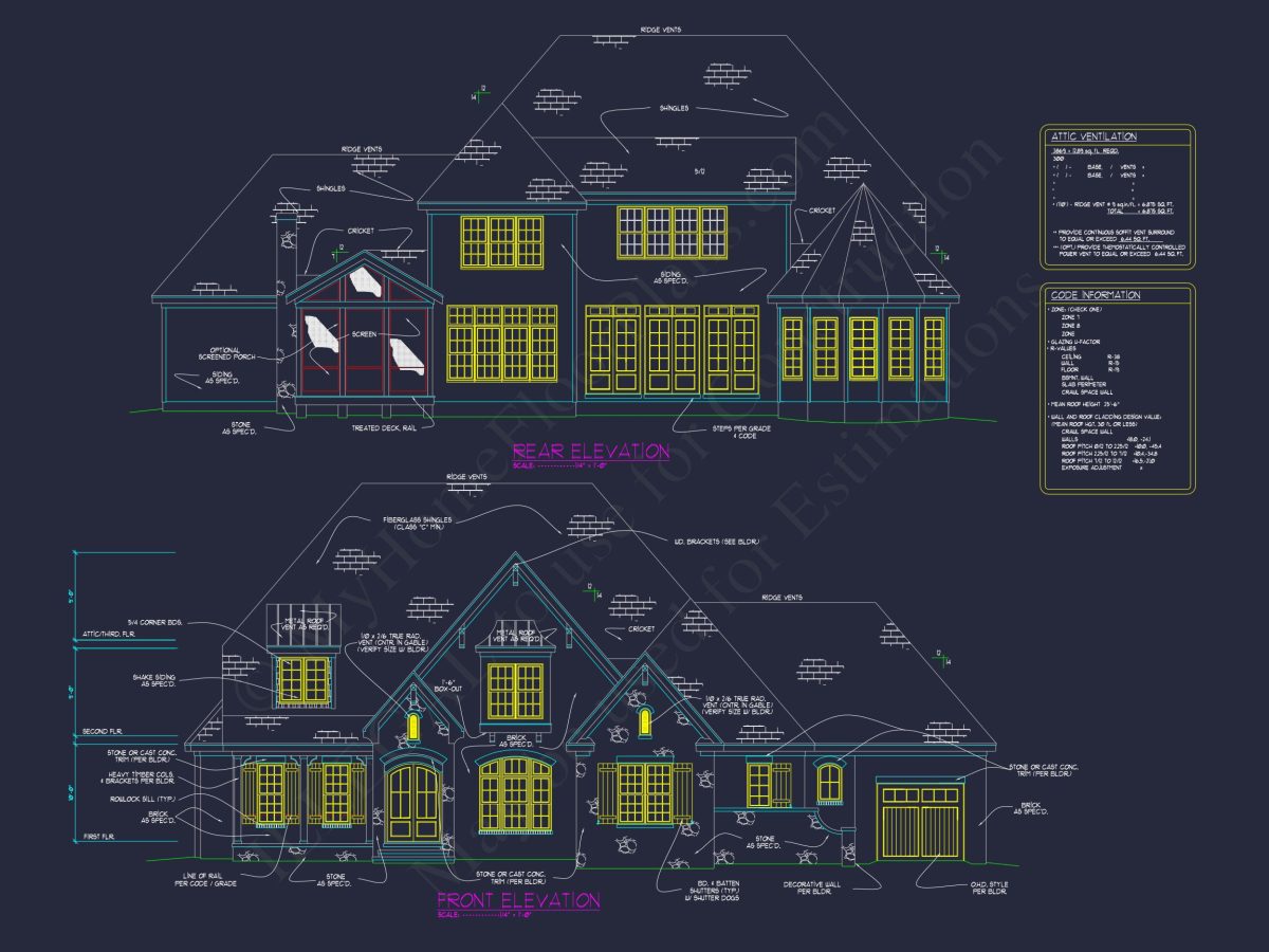 Elegant house Blueprint with 2.5 Story Floor Plan Designs