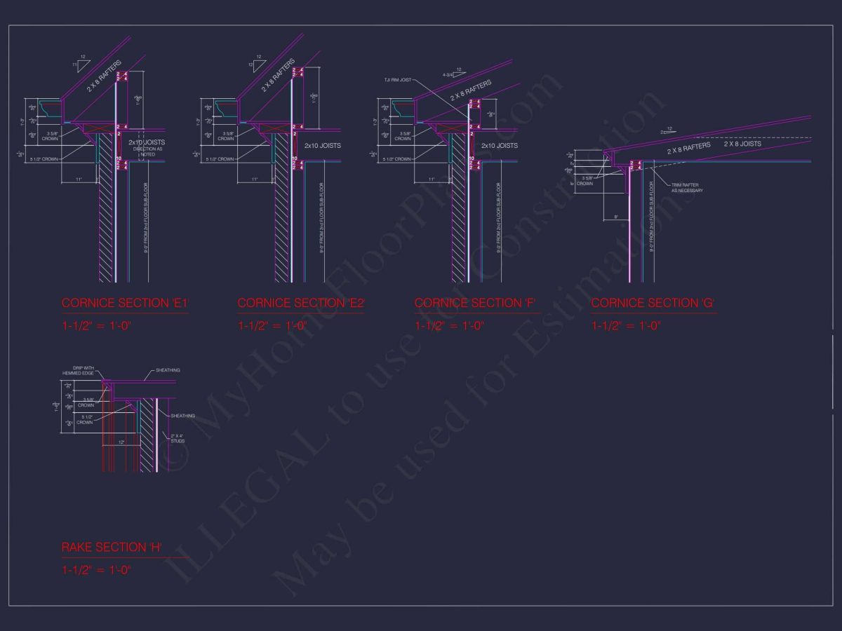 Elegant house Blueprint with 3.5 Floors & CAD Designs