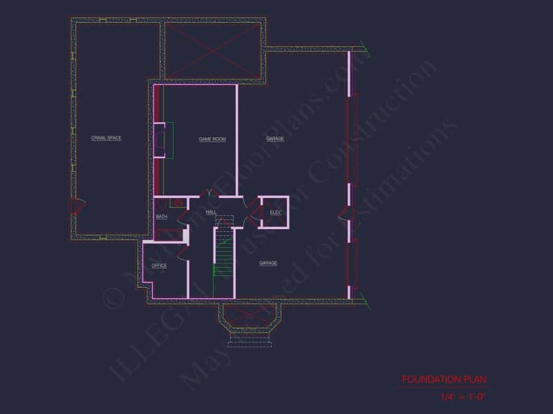 Elegant house Blueprint with 3.5 Floors & CAD Designs