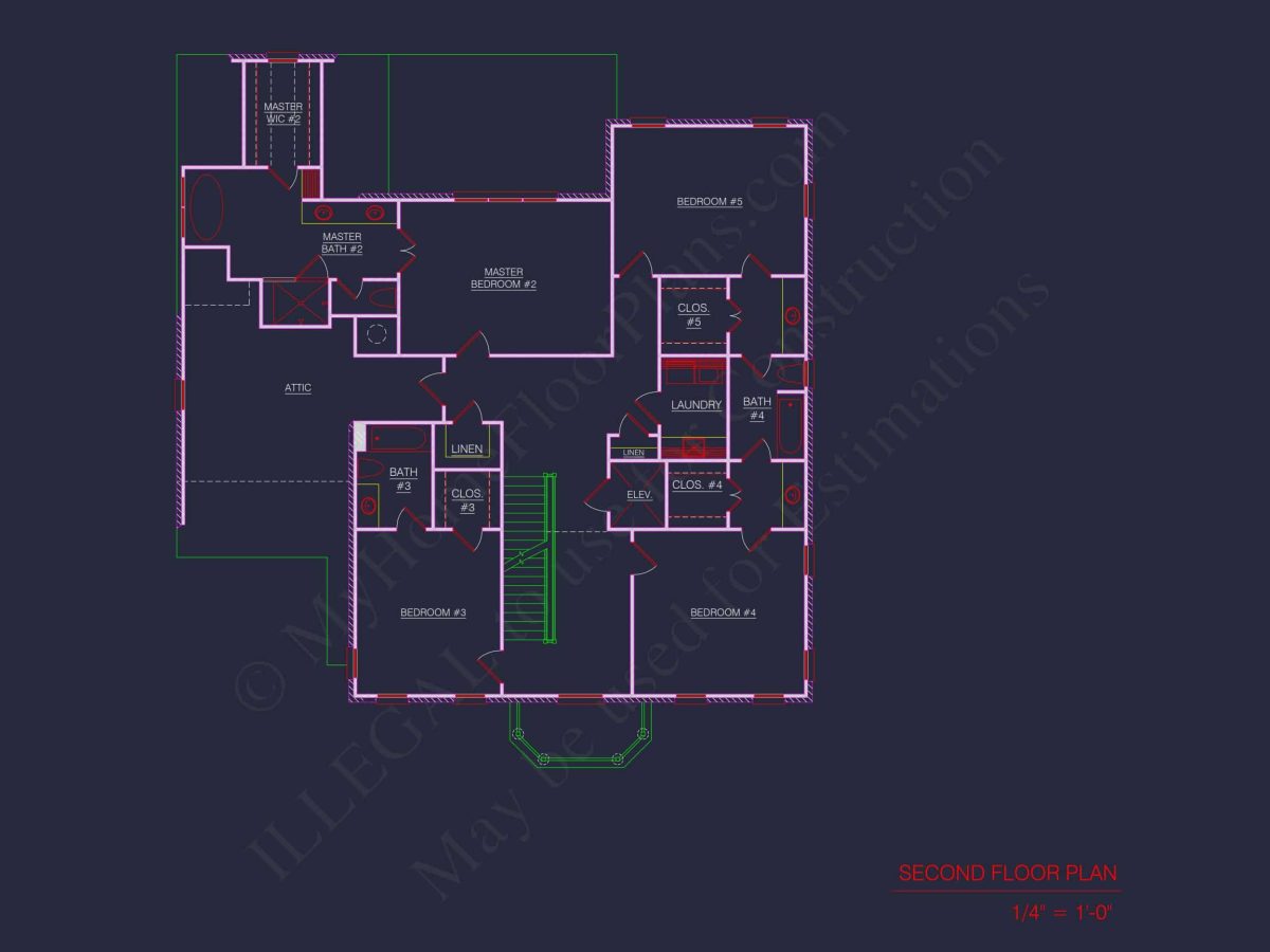 Elegant house Blueprint with 3.5 Floors & CAD Designs