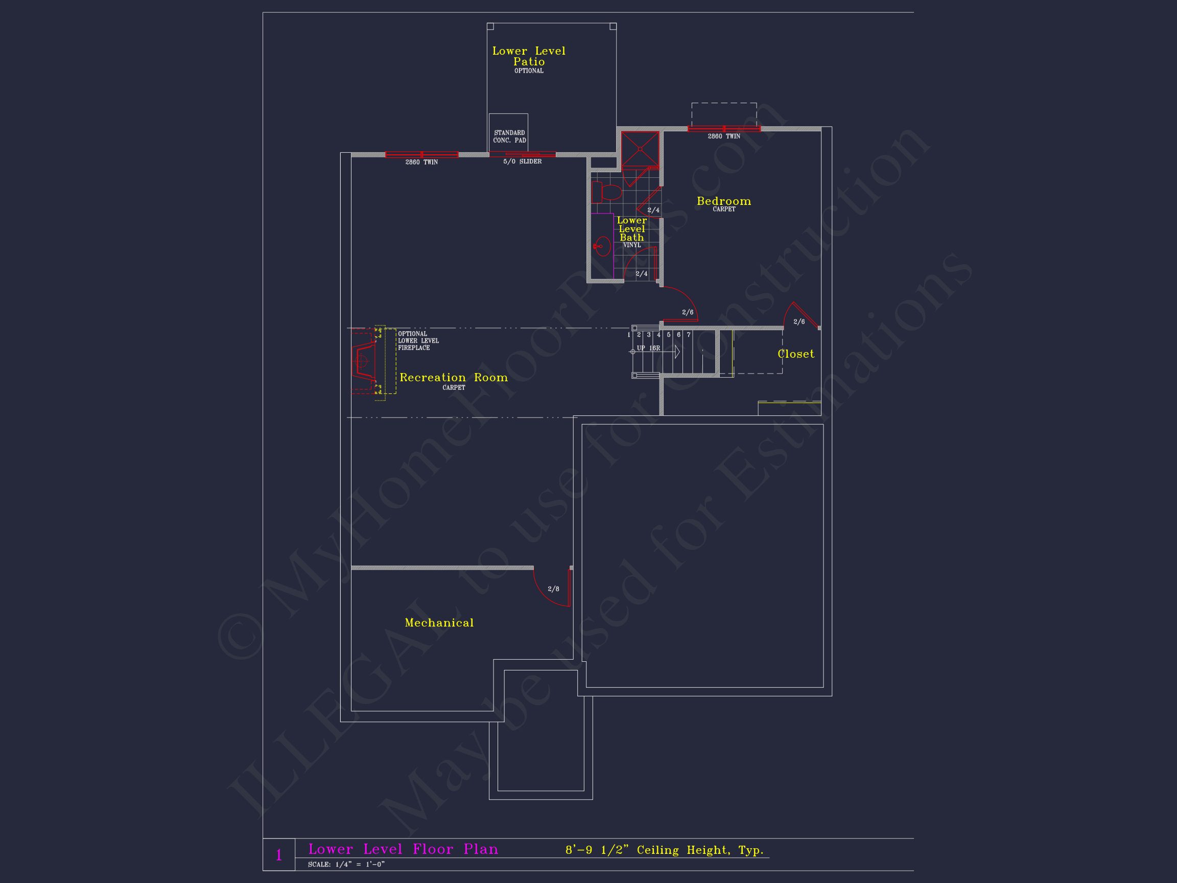 Elegant house Blueprint with 4 Beds & 3 Baths – CAD Designs