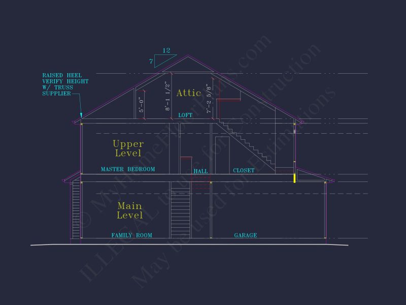 Elegant house Blueprint with 4 Beds & 3 Baths – CAD Designs