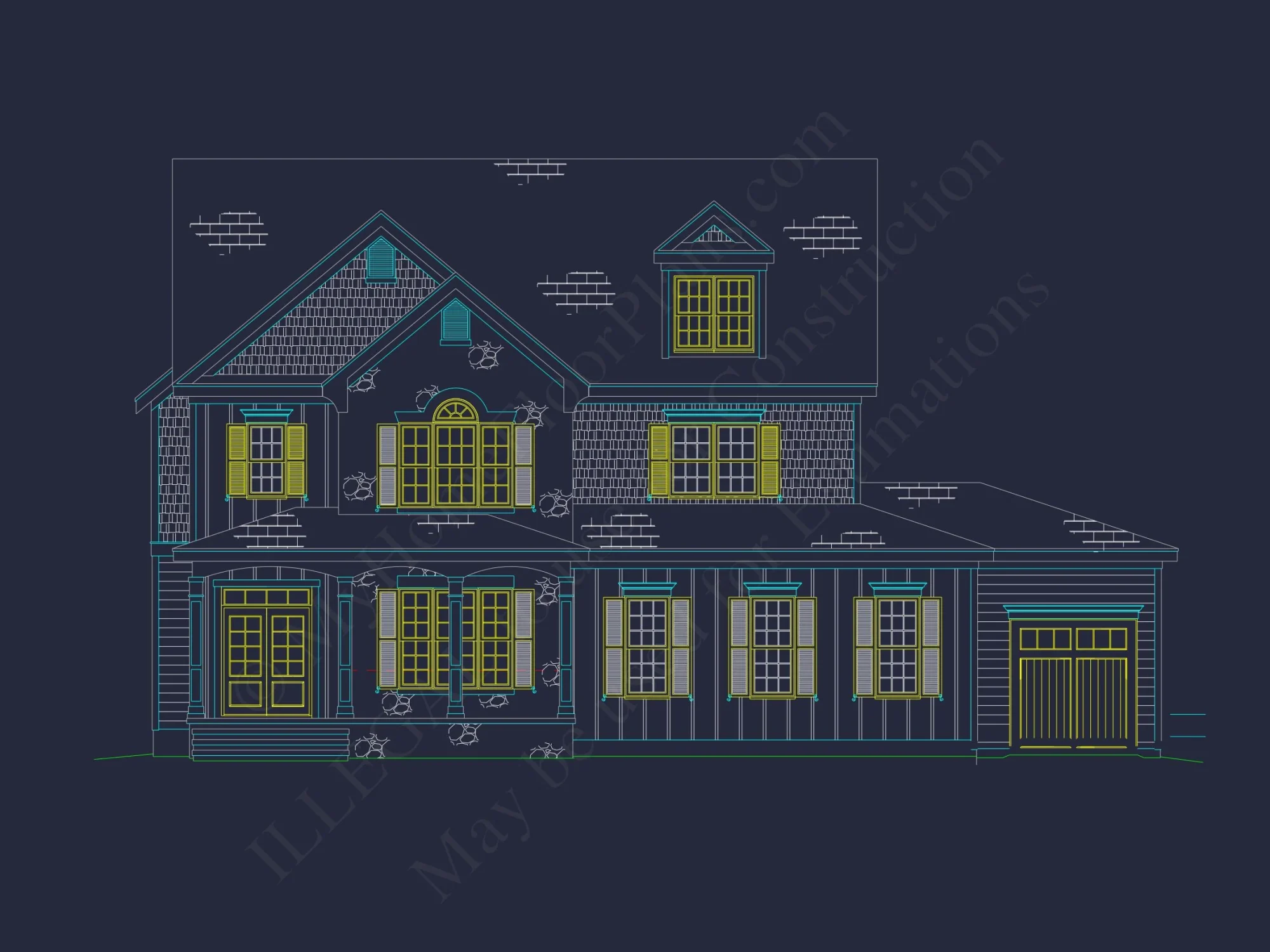 Elegant house Blueprint with Modern Floor Plan & CAD Designs