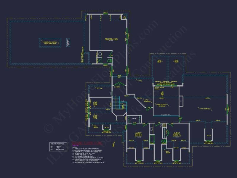 Elegant house Blueprint with Spacious Floor Plan Designs