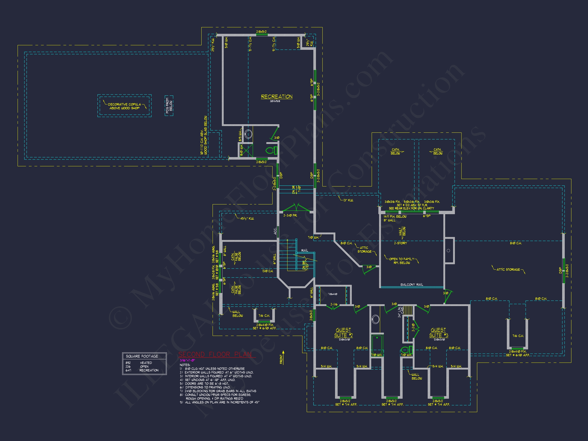 Elegant Home Blueprint with Spacious Floor Plan Designs