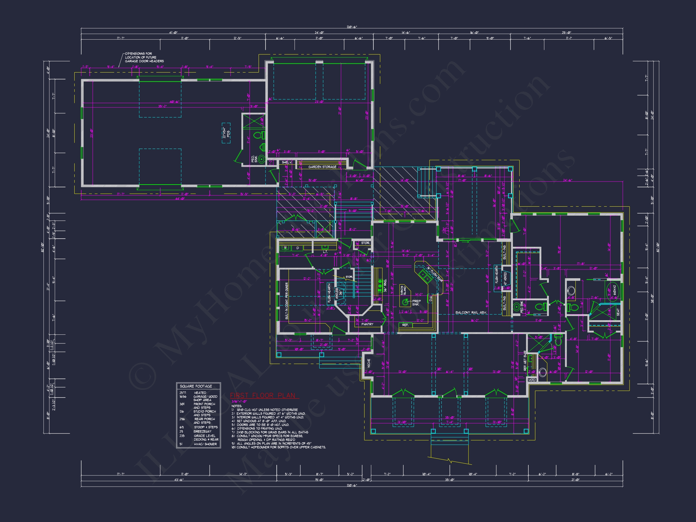 Elegant Home Blueprint with Spacious Floor Plan Designs