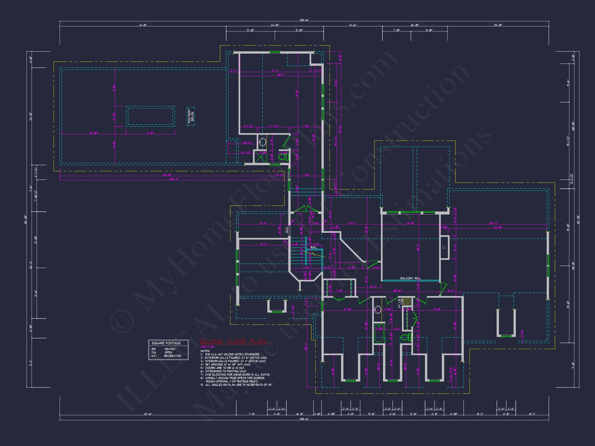 Elegant Home Blueprint with Spacious Floor Plan Designs