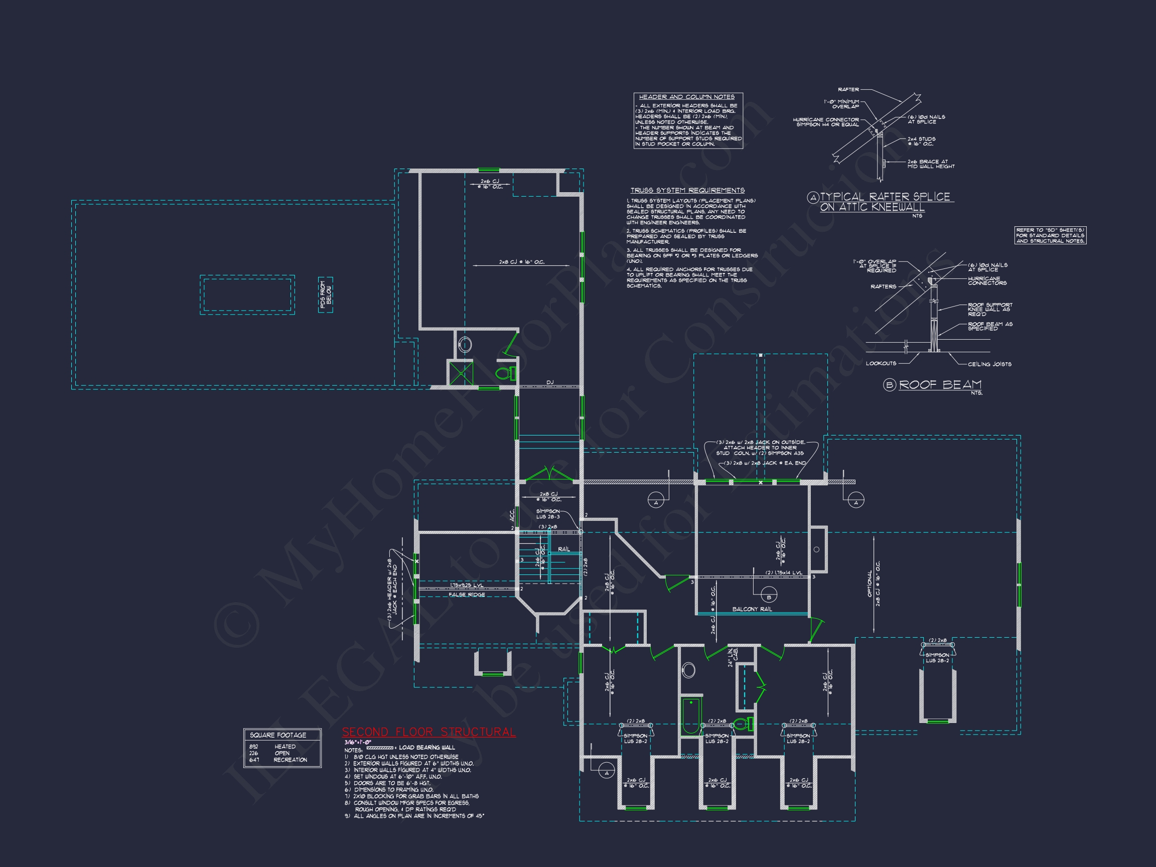 Elegant Home Blueprint with Spacious Floor Plan Designs