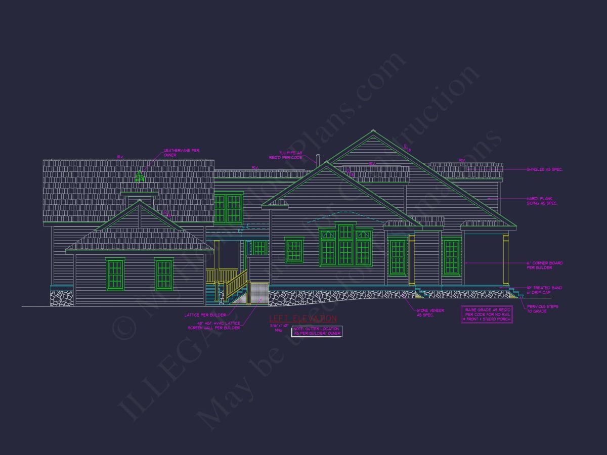 Elegant house Blueprint with Spacious Floor Plan Designs