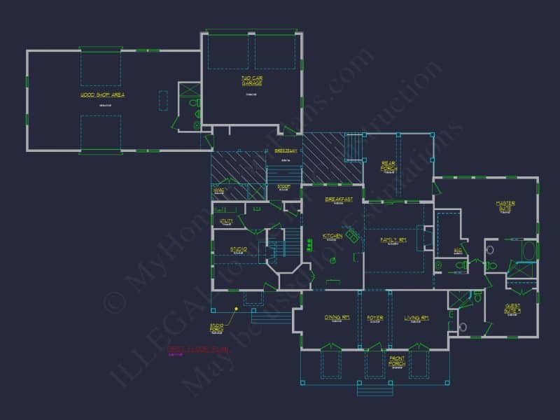 Elegant house Blueprint with Spacious Floor Plan Designs