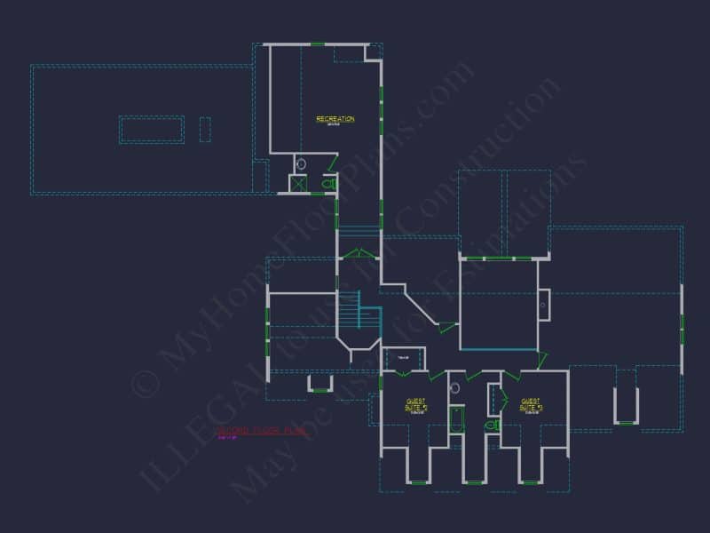 Elegant house Blueprint with Spacious Floor Plan Designs