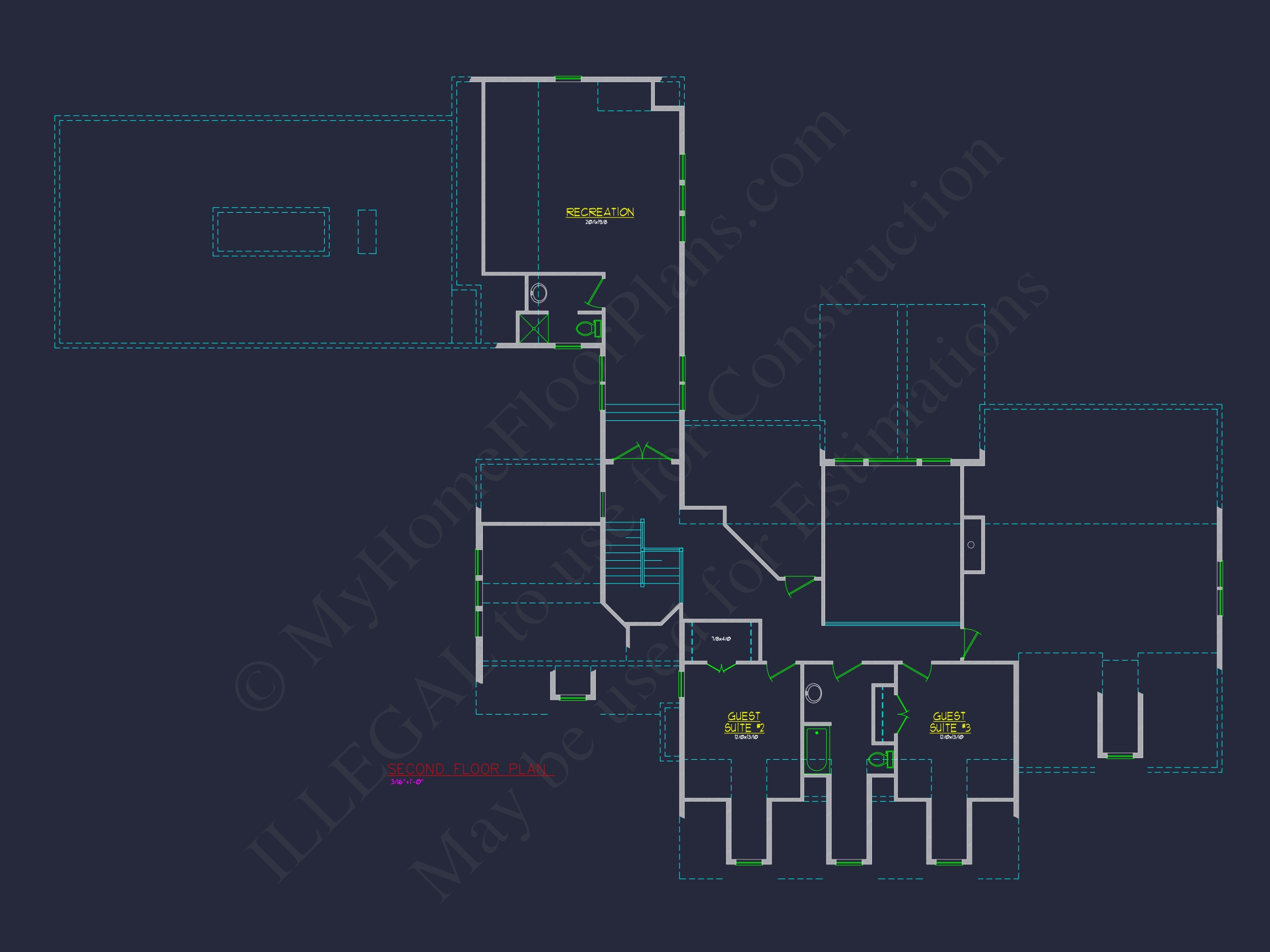 Elegant Home Blueprint with Spacious Floor Plan Designs