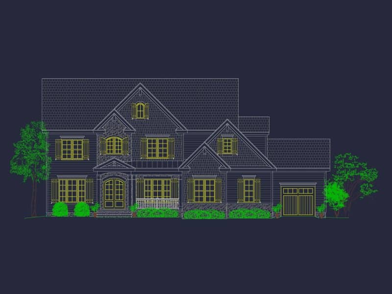 Elegant house Blueprint – Floor Plan & CAD Architecture Design