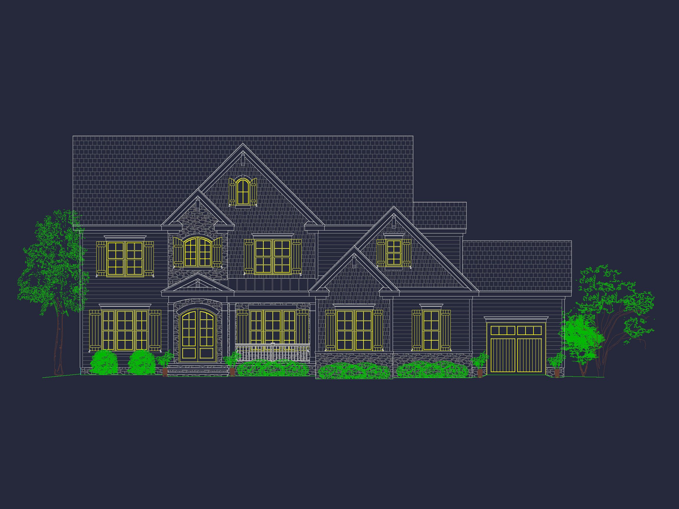Elegant Home Blueprint – Floor Plan & CAD Architecture Design