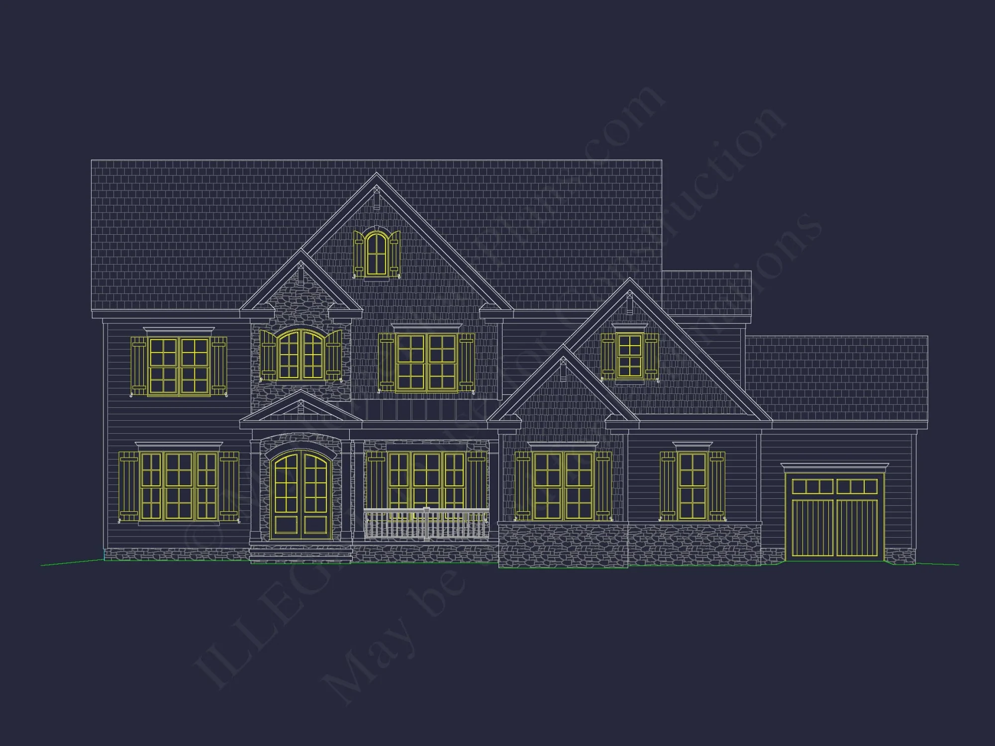 Elegant house Blueprint – Floor Plan & CAD Architecture Design