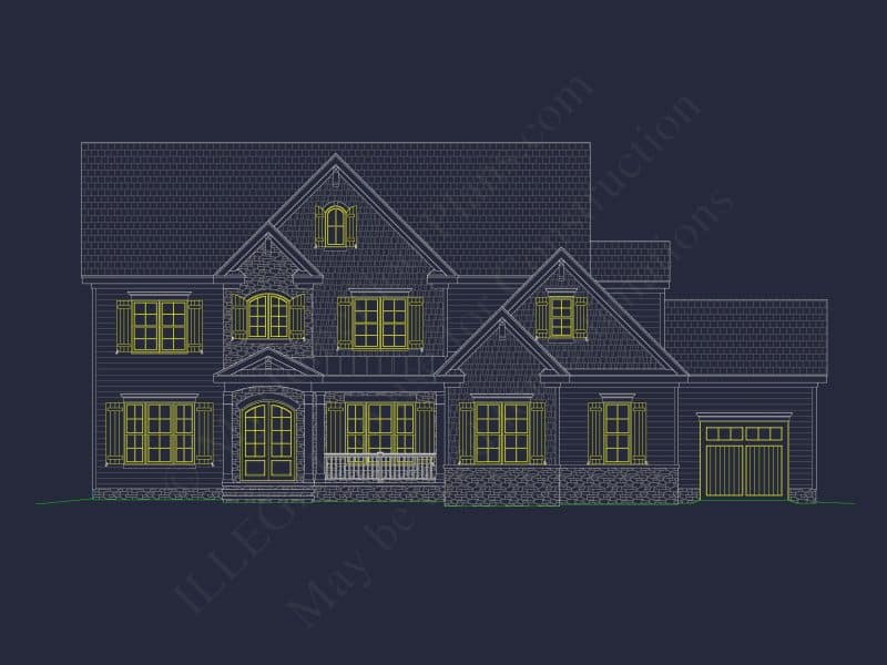 Elegant house Blueprint – Floor Plan & CAD Architecture Design