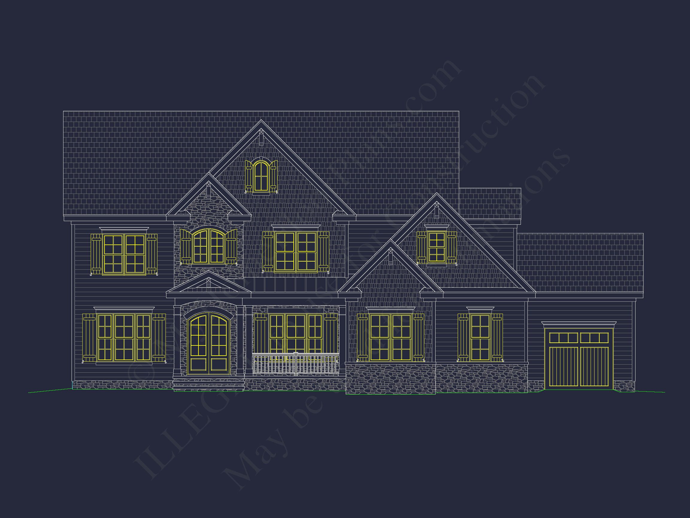 Elegant Home Blueprint – Floor Plan & CAD Architecture Design