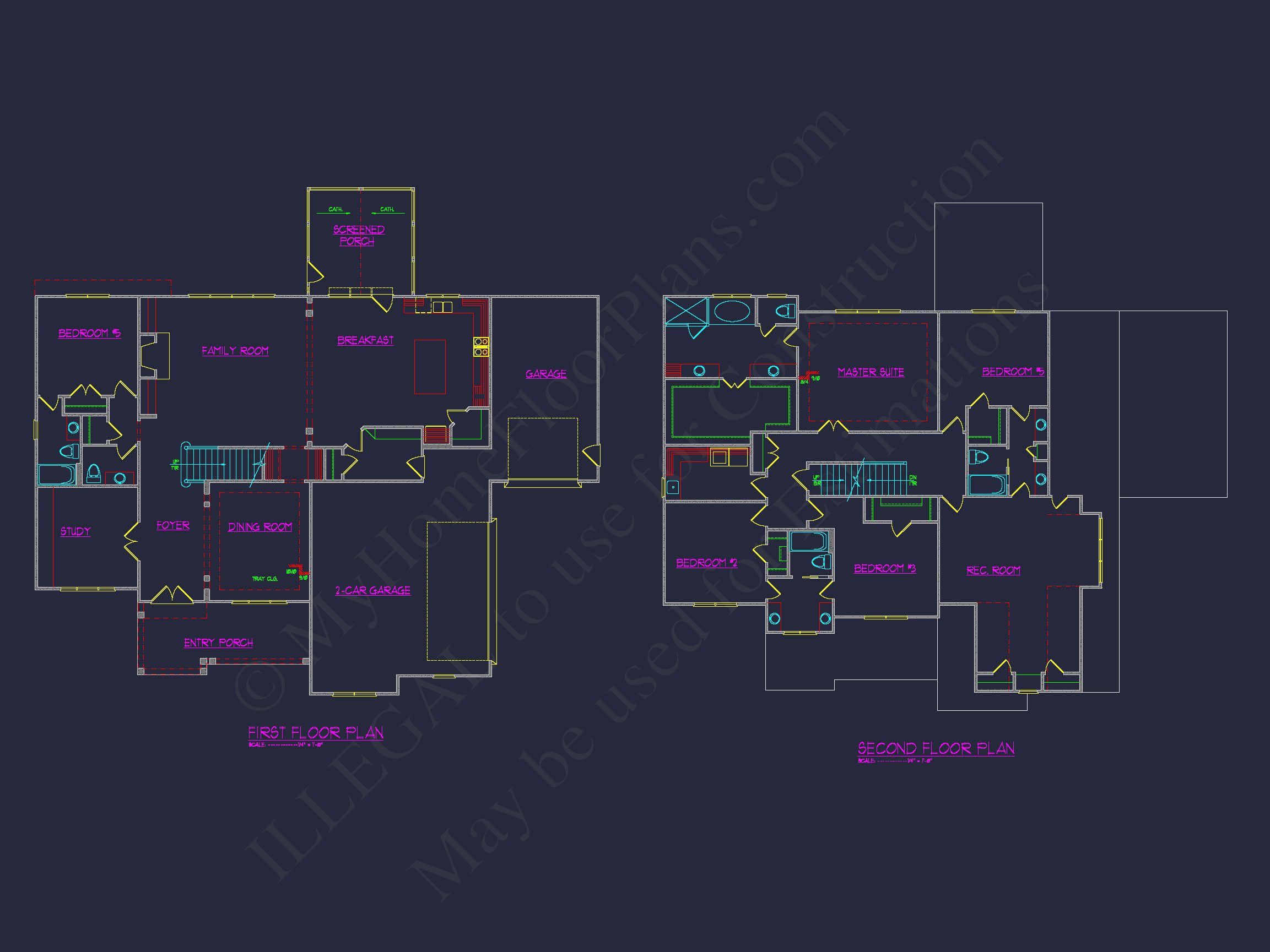 Elegant Home Blueprint – Floor Plan & CAD Architecture Design