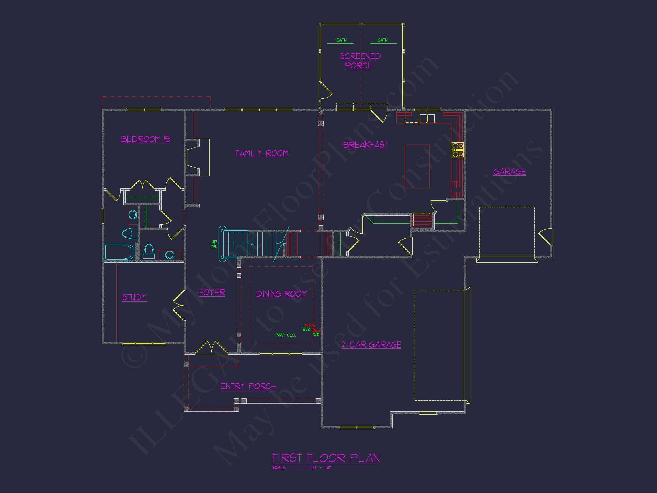 Elegant Home Blueprint – Floor Plan & CAD Architecture Design
